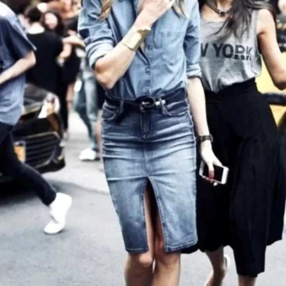 Citizens of Humanity Sophia #300 Knee Length Denim Skirt - Picture 1 of 10